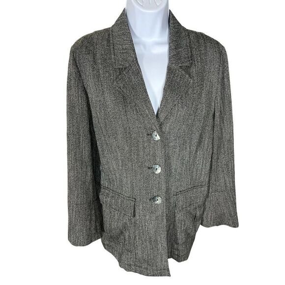 J. Jill Gray Stretch 3-Button Career-Wear Blazer Jacket Women’s Size Small - Picture 1 of 6